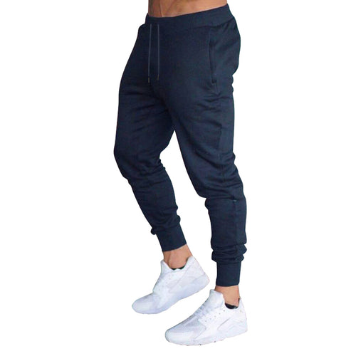 New Hot Men Slim Fit Solid Color Pants Trousers Drawstring Casual for Jogging Sport YAA99