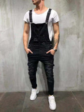 Charger l&#39;image dans la galerie, High Quality Men&#39;s Ripped Jeans Jumpsuits Hi Street Distressed Denim Bib Overalls For Man Suspender Pants Size XXXL Denim Pants