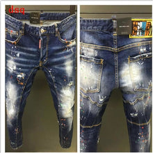 Charger l&#39;image dans la galerie, Mens Jeans Men Short Jeans Stylish Ripped Jeans Moto&amp;Biker Skinny Short Jeans Men Straight Denim Zipper Fly Knee Length