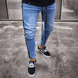 2019 Skinny Jeans Men Sexy Ripped Hole Stretch Denim Trousers Male Autumn Straight Streetwear Pencil Hip hop  Jeans Plus Size