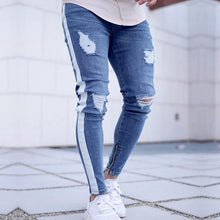 Charger l&#39;image dans la galerie, 2019 Skinny Jeans Men Sexy Ripped Hole Stretch Denim Trousers Male Autumn Straight Streetwear Pencil Hip hop  Jeans Plus Size