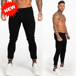 Mens Skinny Jeans 2019 Super Skinny Jeans Men Non Ripped Stretch Denim Pants Elastic Waist Big Size European W36 zm01