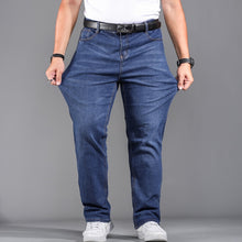 Charger l&#39;image dans la galerie, High Quality Stretch Plus Big Size 29 - 44 46 48 90% Cotton Straight Denim Jeans Men Famous Brand 2019 Spring