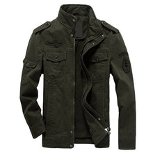 Charger l&#39;image dans la galerie, HANQIU Brand M-6XL Bomber Jacket Men Military Clothing 2019 Spring Autumn Male Coat Solid Loose Army Military Jacket