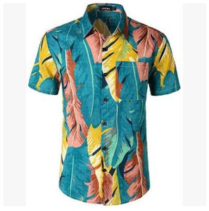 NEW Men Hawaiian Shirts Summer Floral Printed Beach Short Sleeve Camp Casual Shirt Tops Blouse