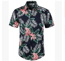 Charger l&#39;image dans la galerie, NEW Men Hawaiian Shirts Summer Floral Printed Beach Short Sleeve Camp Casual Shirt Tops Blouse