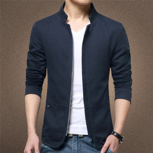 Autumn Cotton Jacket Men Slim Casual Baseball Jackets For Men Stand Collar With Zipper Coat Homme Fashion Men Clothing M-