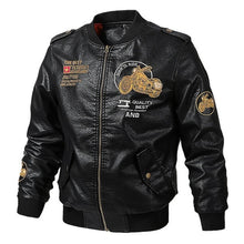 Charger l&#39;image dans la galerie, Male Leather Jacket Slim Fit Coat Men Stand Collar jaqueta PU Coats Biker Jackets Casual Motorcycle Faux Fur S-5XL Jacket Fleece