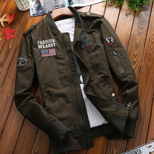 Military Jacket Men Spring Autumn Mens Coat Casual Warm Bomber Jacket Men Cotton Baseball Uniform Jacket Zipper Coat Spring