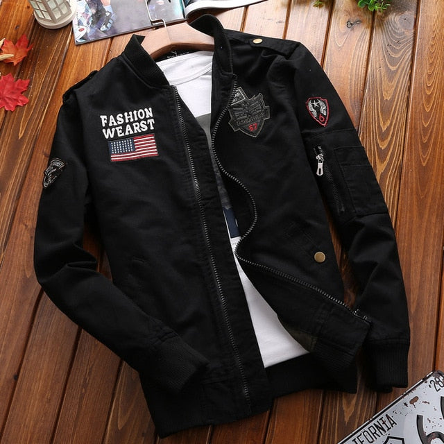 Military Jacket Men Spring Autumn Mens Coat Casual Warm Bomber Jacket Men Cotton Baseball Uniform Jacket Zipper Coat Spring