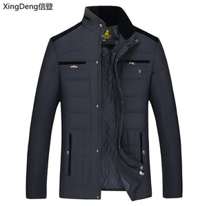 XingDeng 2018 new cotton Men's Winter Jacket fashion Jackets Casual Outerwear Snow Warm  Collar Brand top Coat Parkas Big Size