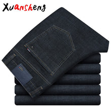 Charger l'image dans la galerie, Xuan Sheng stretch men's jeans 2019 loose straight large size classic brand casual high waist blue black men's long pants jeans