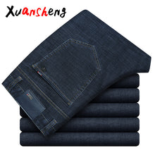 Charger l'image dans la galerie, Xuan Sheng stretch men's jeans 2019 loose straight large size classic brand casual high waist blue black men's long pants jeans