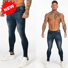 Charger l&#39;image dans la galerie, Mens Skinny Jeans 2019 Super Skinny Jeans Men Non Ripped Stretch Denim Pants Elastic Waist Big Size European W36 zm01