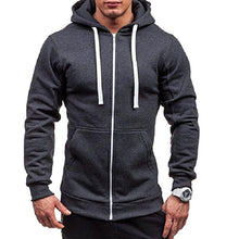 Charger l&#39;image dans la galerie, Meihuida Autumn Men Casual  Solid Zip Up Warm Pocket Cotton Breathablity Hoodie Hoodies Sweatshirt Jacket Coat Top Tops