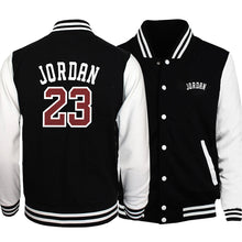 Charger l&#39;image dans la galerie, Jordan 23 Letter Printing Male Jacket Coat Casual Streetwear Baseball Uniform Men Autumn Winter Fleece Mens Warm Outwear Hip Hop