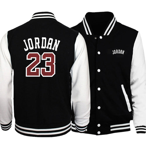 Jordan 23 Letter Printing Male Jacket Coat Casual Streetwear Baseball Uniform Men Autumn Winter Fleece Mens Warm Outwear Hip Hop