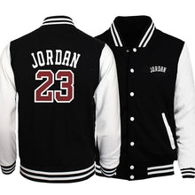 Charger l&#39;image dans la galerie, Jordan 23 Letter Printing Male Jacket Coat Casual Streetwear Baseball Uniform Men Autumn Winter Fleece Mens Warm Outwear Hip Hop