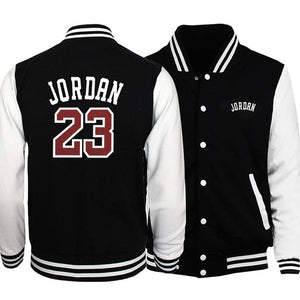 Jordan 23 Letter Printing Male Jacket Coat Casual Streetwear Baseball Uniform Men Autumn Winter Fleece Mens Warm Outwear Hip Hop