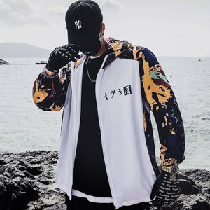 Dragon Bomber Jacket Men Outwear Streetwear Hip Hop Baseball Jacket Hooded Thin Windbreaker Jackets Fashion Patchwork Clothes