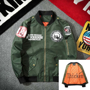 Lenstid 2019 New MA-1 bomber military motorcycle jacket men's printed pattern pilot bomber jacket men's baseball jacket Korean