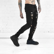 Charger l&#39;image dans la galerie, REPPUNK 2019 New Streetwear Fashion Quality Men Black Skinny Slim Fit Jeans Male Ripped Destroyed Holes Casual Denim Pants