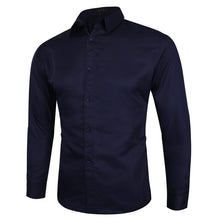 Charger l'image dans la galerie, ZUSIGEL 2019 Smart Casual Solid Long Sleeve White Shirt Men Single Breasted Collar Slim Fit Shirt Youth Fashion Mens Shirts