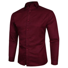 Charger l'image dans la galerie, ZUSIGEL 2019 Smart Casual Solid Long Sleeve White Shirt Men Single Breasted Collar Slim Fit Shirt Youth Fashion Mens Shirts