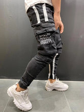 Charger l&#39;image dans la galerie, Men Clothes Hip Hop Sweatpants Skinny Motorcycle Denim Pants Zipper Designer Black Jeans Mens Casual Men Jeans Trousers