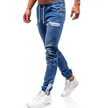 Charger l&#39;image dans la galerie, Men Clothes Hip Hop Sweatpants Skinny Motorcycle Denim Pants Zipper Designer Black Jeans Mens Casual Men Jeans Trousers