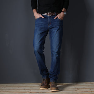 High Quality Stretch Plus Big Size 29 - 44 46 48 90% Cotton Straight Denim Jeans Men Famous Brand 2019 Spring