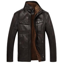 Charger l&#39;image dans la galerie, PU Brand High Leather Jacket Men Coats plus 5XL Quality  Outerwear Men Business Winter Faux Fur Male top clothes Fleece Q6142