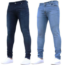 Charger l&#39;image dans la galerie, Hot Mens Skinny Jeans 2019 Super Skinny Jeans Men Non Ripped Stretch Denim Pants Elastic Waist Big Size European  Long Trousers