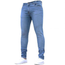 Charger l&#39;image dans la galerie, Hot Mens Skinny Jeans 2019 Super Skinny Jeans Men Non Ripped Stretch Denim Pants Elastic Waist Big Size European  Long Trousers