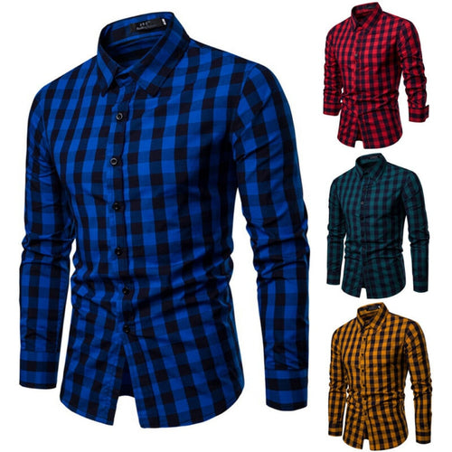 Men Shirts Europe Size New Arrivals Slim Fit Male Shirt Solid Long Sleeve British Style Cotton Men's Shirt plus size S-2XL