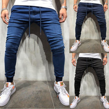 Charger l&#39;image dans la galerie, Men Solid Skinny Jeans Pants Fashion Streetwear Jeans Hip Hop Slim Fit Denim Pants Male Stretchy distressed Jeans Plus Size 3XL