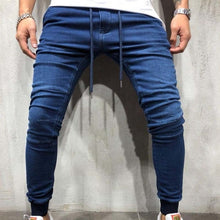 Charger l&#39;image dans la galerie, Men Solid Skinny Jeans Pants Fashion Streetwear Jeans Hip Hop Slim Fit Denim Pants Male Stretchy distressed Jeans Plus Size 3XL