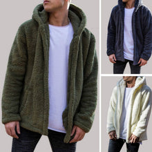 Charger l&#39;image dans la galerie, New Fashion Men Winter Warm Teddy Bear Long Sleeve Fleece Jackets Oversize Outwear Coats With Pockets Streetwear