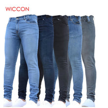 Charger l&#39;image dans la galerie, New Mens Pencil Pants 2019 Fashion Men Casual Slim Fit Straight Stretch Feet Skinny Zipper Jeans For Male Hot Sell Trousers