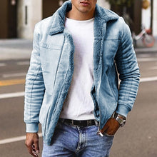 Charger l&#39;image dans la galerie, 2019 Hot Winter Bomber Jacket Men Motorcycle Jackets Warm Male Faux Fur Collar Mens Army Tactical Fleece Jackets Drop Shipping