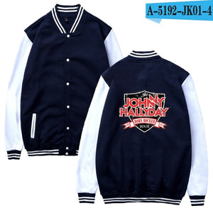 Johnny Hallyday baseball Jacket men/women uniform coat winter fashion sweatshirt warm hip hop college women Jackets clothes