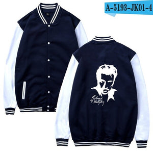 Johnny Hallyday baseball Jacket men/women uniform coat winter fashion sweatshirt warm hip hop college women Jackets clothes