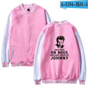 Johnny Hallyday baseball Jacket men/women uniform coat winter fashion sweatshirt warm hip hop college women Jackets clothes