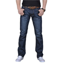 Charger l&#39;image dans la galerie, 2019 Spring and Autumn Fashion Casual Fashion Designer Button Jeans Famous Straight Jeans Men&#39;s Micro-elastic Hollow Jeans