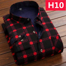 Charger l'image dans la galerie, Winter Thick Velvet Dress Shirt For Men Casual Long Sleeve Plaid Warm Fleece Lining Shirts Fashion Soft Flannel Plus Size L-4XL