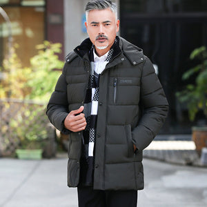 Winter parka male coats 2019 thick warm Middle-aged Men's Clothing hooded jacket outwear coat warm top coat