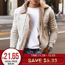 Charger l&#39;image dans la galerie, 2019 Hot Winter Bomber Jacket Men Motorcycle Jackets Warm Male Faux Fur Collar Mens Army Tactical Fleece Jackets Drop Shipping