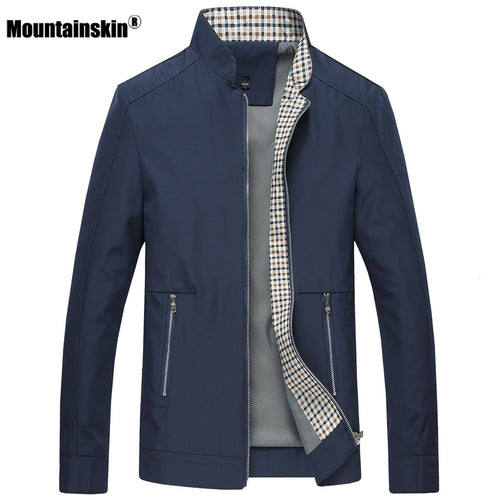 Mountainskin New Spring Autumn Men's Jackets Casual Coats Solid Color Mens Brand Clothing Stand Collar Male Bomber Jackets SA442