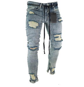 Long Pencil Pants Ripped Jeans Slim Spring Hole 2018 Men's Fashion Thin Skinny Jeans for Men Hiphop Trousers Clothes Clothing