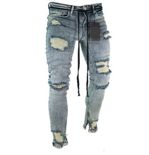 Charger l&#39;image dans la galerie, Long Pencil Pants Ripped Jeans Slim Spring Hole 2018 Men&#39;s Fashion Thin Skinny Jeans for Men Hiphop Trousers Clothes Clothing